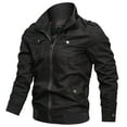 thumbnail image 1 of AXXD Men Solid Casual Outwear & Jackets Loose Fitting Tank Fall Autumn Leather Blazer Outdoor Warm Striped Blazers For Rollback, 1 of 3