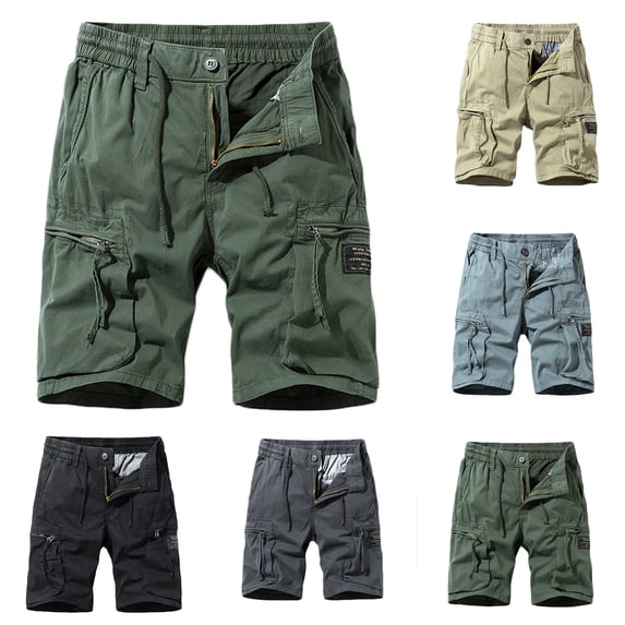 AXXD Men Workout Shorts Summer Solid Outdoors Casual Have Pockets Drawstring Sport Shorts Father's Day Gift