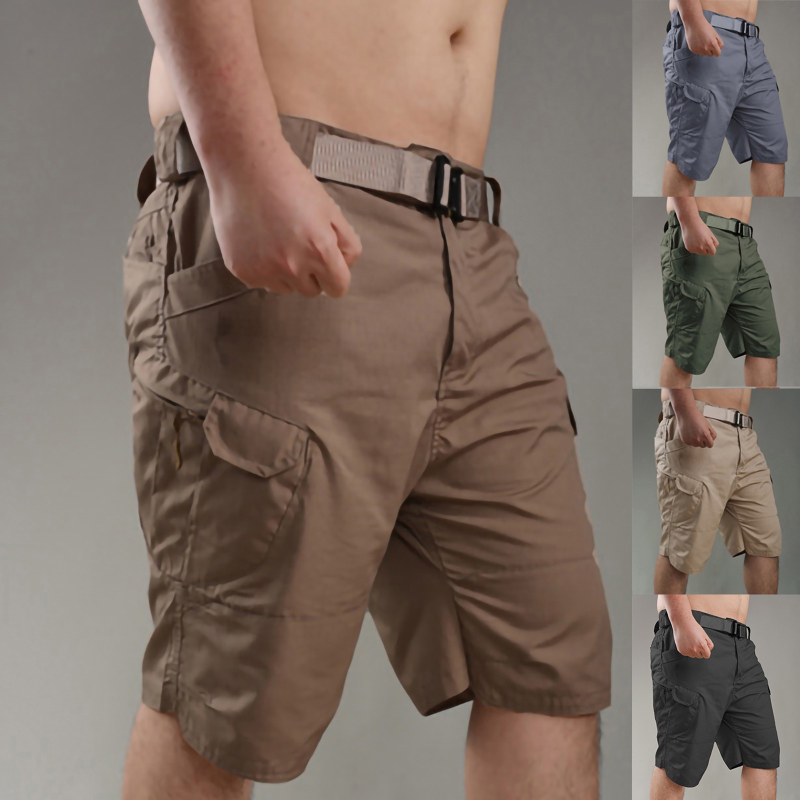 Men's Camo 1 Quarter Length Cargo Shorts with Drawstring Waist & Side Pocket – Casual Summer Wear main image 1