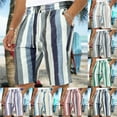 thumbnail image 1 of AXXD Men's Shorts Casual Black Summer Solid Elastic Waist Stripe Pocket Beach Pants Shorts Father's Day Gift, 1 of 7