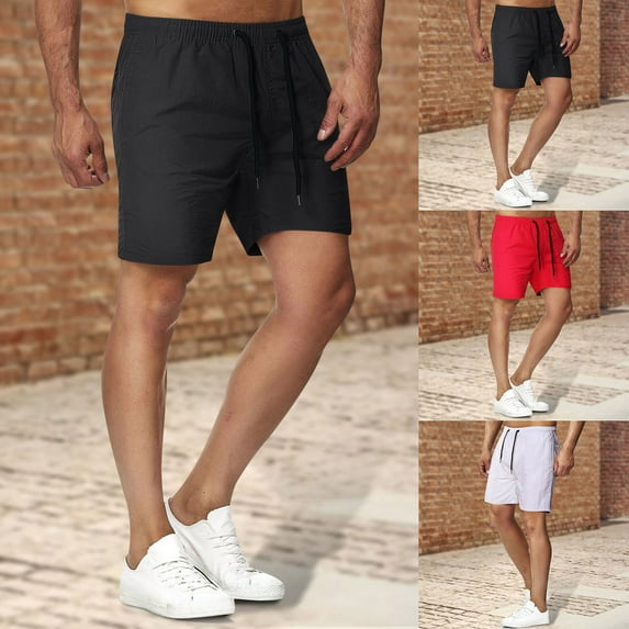AXXD Men's Shorts Casual White Summer versatile 5-minute dry color beach sports fitness shorts New Arrival