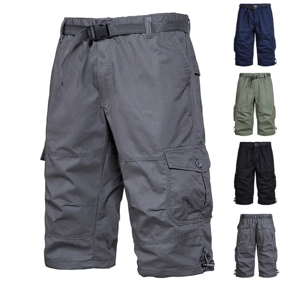 AXXD Men's Shorts Summer Plus Size Camouflage Work Shorts with Multi-pocket Mid-waist Cargo Casual Sports Shorts Clearance
