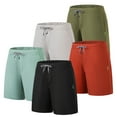 thumbnail image 1 of AXXD Mens Beach Shorts Summer Solid Breathable Shorts Sports Shorts Elasticated Lace-up Trousers Father's Day Gift, 1 of 3