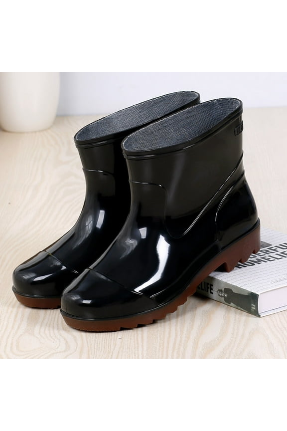 Men's Women's Rain Boots Non-slip Lightweight Mud Garden Boots Medium Width Comfortable Outdoor Work Boots Fishing Shin Rubber Boots New Arrival Size 37(US:6)