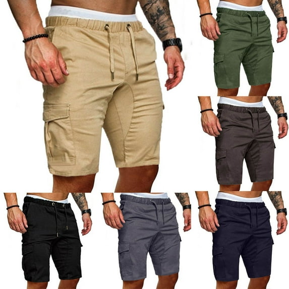 AXXD Men's Workout Shorts Black Men Shorts Pocket Plus Size Cargo Shorts Fishing Relaxed Summer Beach Shorts New Arrival