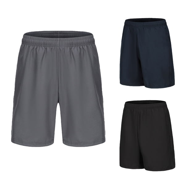 AXXD Men's Workout Shorts Blue Summer Plus Size Casual Fashion Sports Quick-dry Elastic Side Pocket Mid-waist Shorts New Arrival