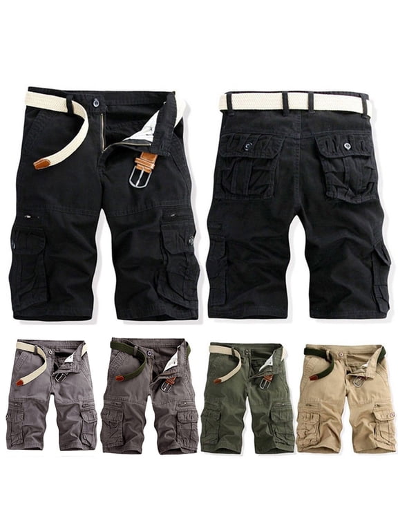 Mens Athletic Shorts Summer Mens Shorts with Pockets Drawstrings Casual Beach Work Cargo Shorts Clearance