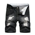 thumbnail image 1 of AXXD Mens Beach Shorts Black Summer Denim Shorts With Micro Elastic Fit Button Zipper Pockets Casual Shorts Father's Day Gift, 1 of 5