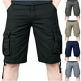 thumbnail image 1 of AXXD Mens Cargo Shorts Plus Size Shorts Multi-Pockets Relaxed Summer Beach Shorts Clearance, 1 of 5