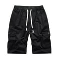thumbnail image 1 of AXXD Mens Shorts Casual Shorts Relaxed Fit Summer Outdoors Classic 5 Pockets Drawstring Black 3XL (US:14), 1 of 5