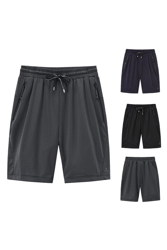 Mens Running Shorts Classic Fit Solid Color Breathable Mesh Quick Dry Elastic 5-point Leisure Sports Beach Pants For Big&Tall Clearance(3 PACK)