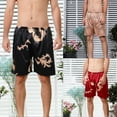 thumbnail image 1 of AXXD Mens Running Shorts Summer Loose Silk-inspired Print Quarter-length Pajama Shorts Bermuda New Arrival, 1 of 1