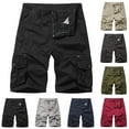 thumbnail image 1 of AXXD Mens Shorts Athletic Khaki Summer Plus Size Casual Pure Color Outdoors Pocket Beach Work Trouser Cargo Shorts Clearance, 1 of 4
