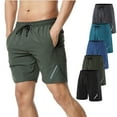 thumbnail image 1 of AXXD Mens Shorts Athletic Summer Plus Size Mens Shorts 7 Inch Workout Running Casual Solid Fitted Quick-drying Shorts Clearance, 1 of 5