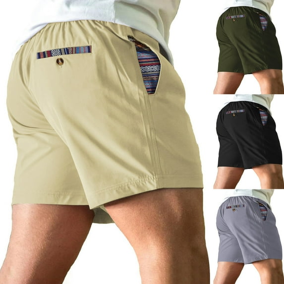 AXXD Mens Shorts Casual Drawstring Stretch Waist Summer Quick Dry Beach Athletic Gym Shorts With Pocket Clearance