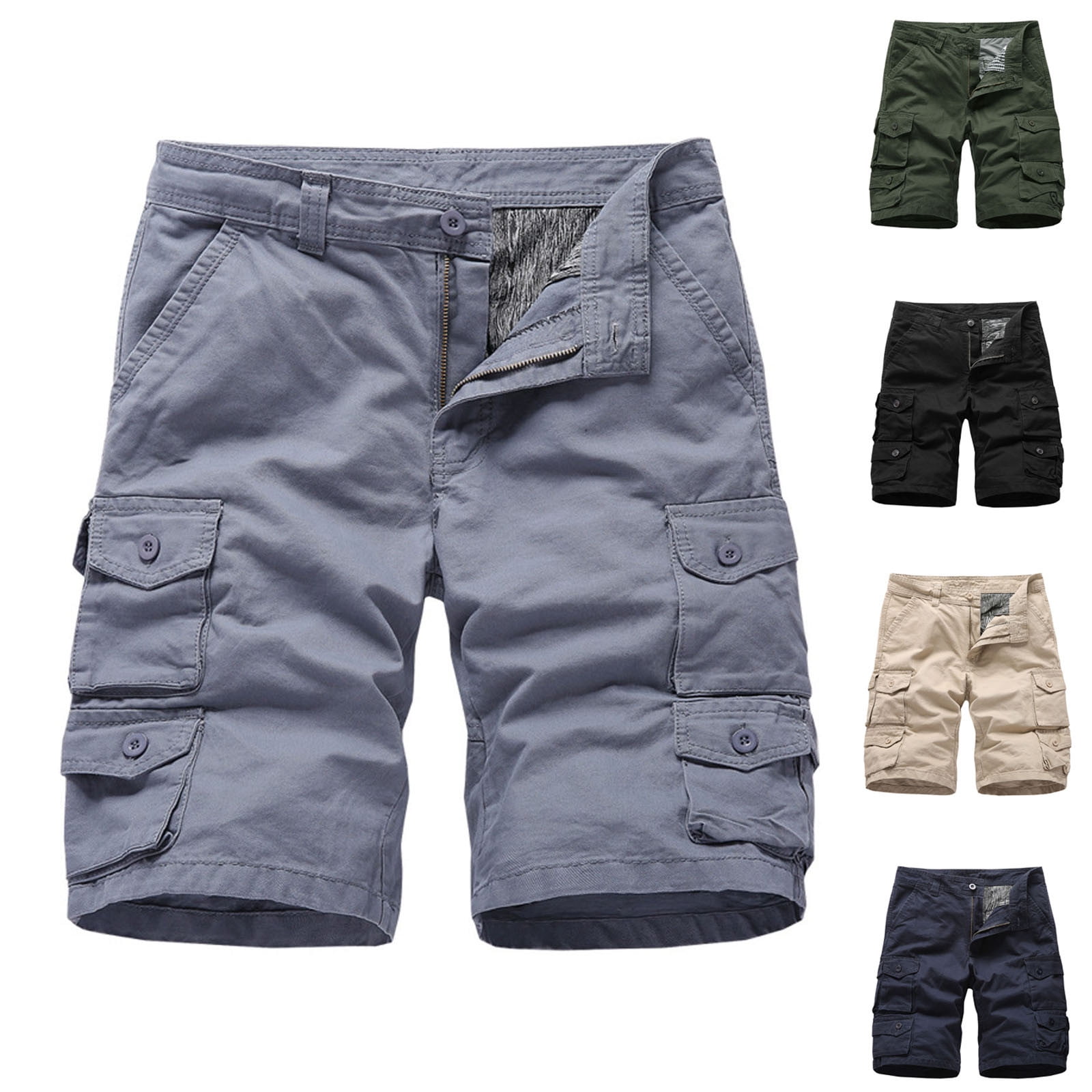 GRAMVAL Men's Quick-Dry Workout Shorts - Stretchy Gym Shorts With Pocket, Reflective Logo - View #6