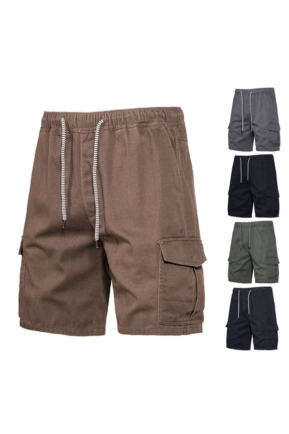 Mens Shorts Clearance Summer Plus Size Work Shorts, Mid-waist Multi-pocket Five-piece Casual Sports Shorts Father's Day Gift