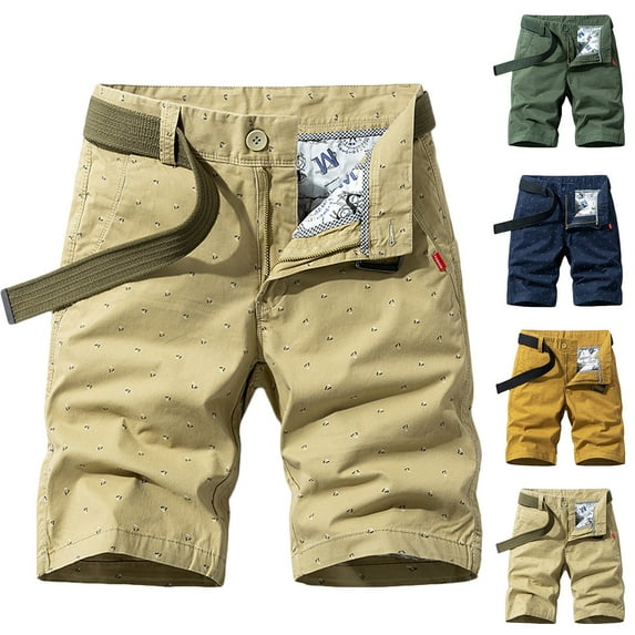 AXXD Mens Shorts Plus Size Cargo Shorts Multi-Pockets Relaxed Summer Beach Shorts Father's Day Gift