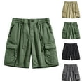 thumbnail image 1 of AXXD Mens Shorts Sports Leisure Elastic Waist Multi-Pockets Relaxed Summer Shorts Clearance, 1 of 9