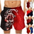 thumbnail image 1 of AXXD Mens Summer Shorts Casual Elastic Waist Printed Striped Colorblock Beach Shorts Father's Day Gift, 1 of 5