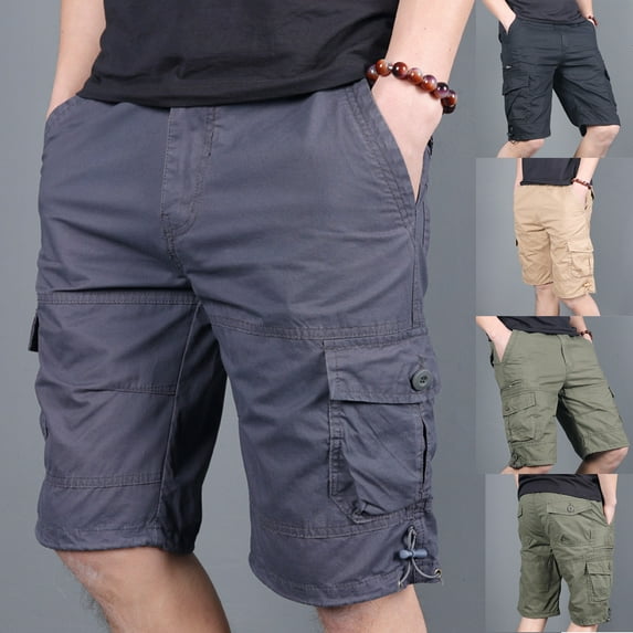 AXXD Mens Summer Shorts Workwear Shorts Multi Pocket Zipper Straight Leg Casual Outdoor Sports Shorts Clearance