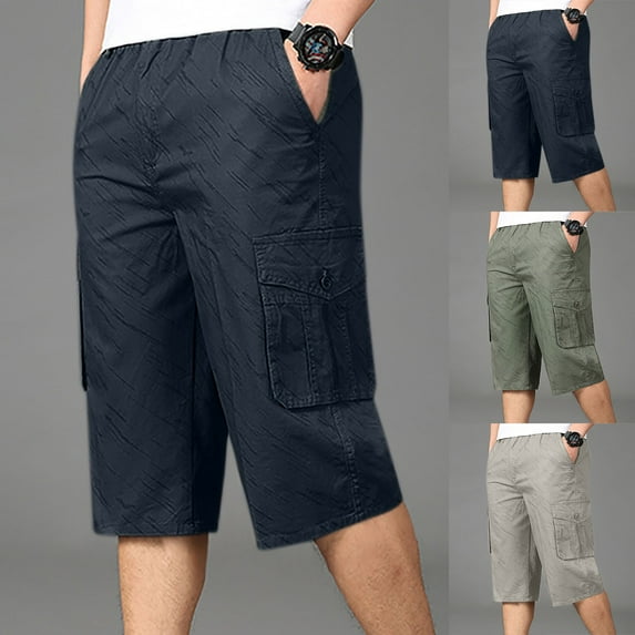 AXXD Mens Work Shorts Plus Size Summer Casual Fitness Bodybuilding Printed Pocket Sports Shorts Clearance