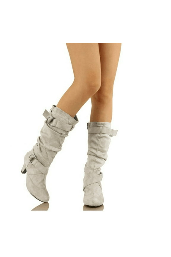 Mid-Calf Boots,Outdoor Boots For Women Fall Autumn Girl Fashion Knee-High Booties Hiking Shoes Women Boots For Clearence