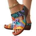 thumbnail image 1 of AXXD Orange Ladies Sandals Summer Comfort Wedge Trendy Orthopedic Slip On Mothers Day, 1 of 8