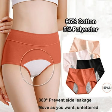 AXXD Period Underwear for Women Pack High Waisted Leakproof Menstrual Cotton Physiological Rollback