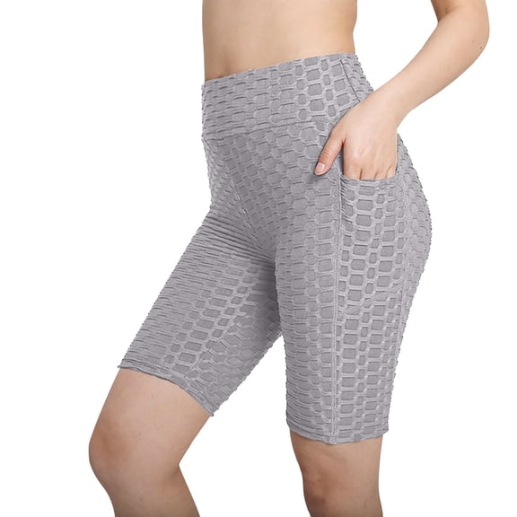 AXXD Plus Size Shorts Clearance Athletic Workout Gym Pocket Sweatshorts Fitness Pants Tight-fitting Stretch Hip-Up Yoga Pants Summer