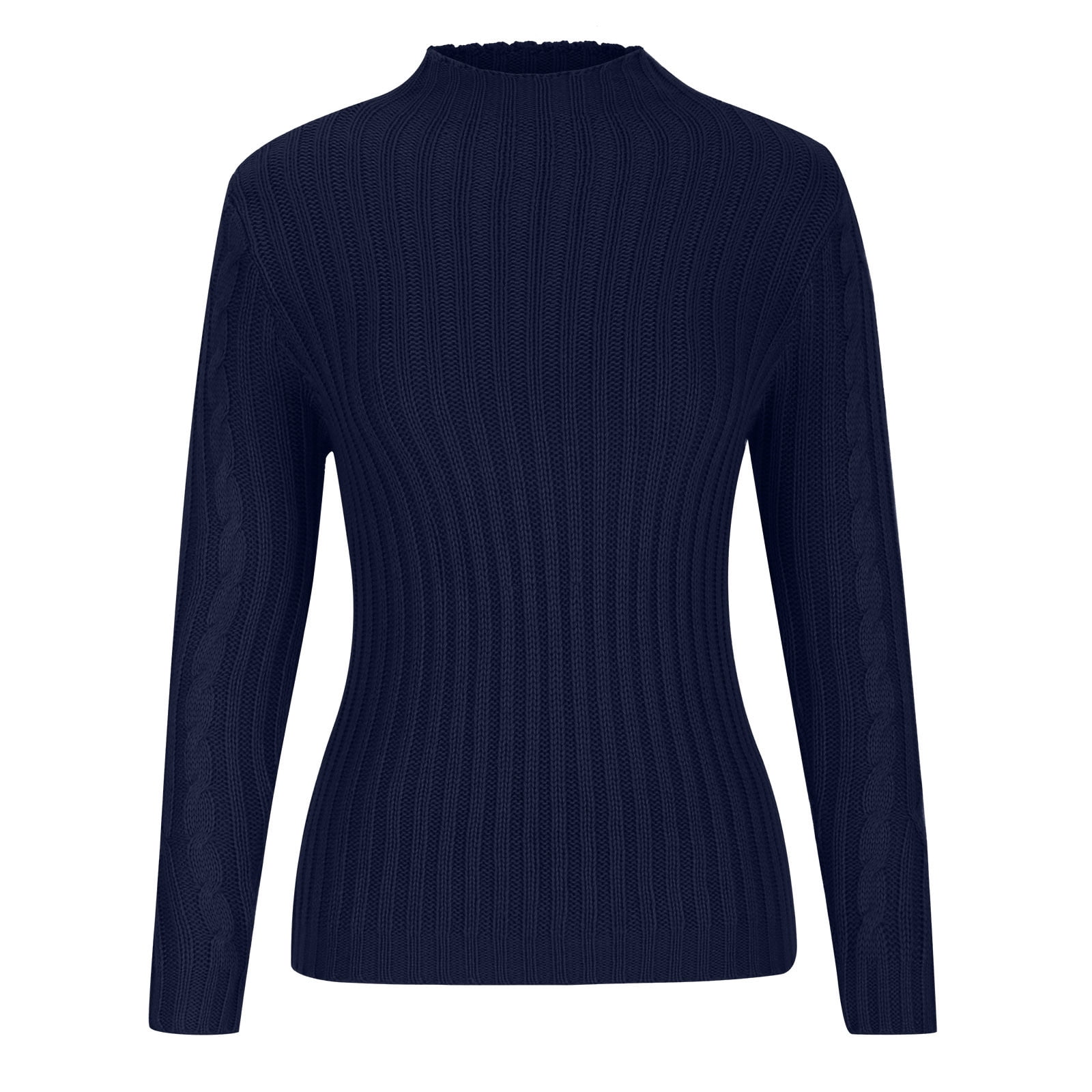 AXXD Plus Size Turtleneck Sweaters for Women Top Slim Long Sleeve Solid ...