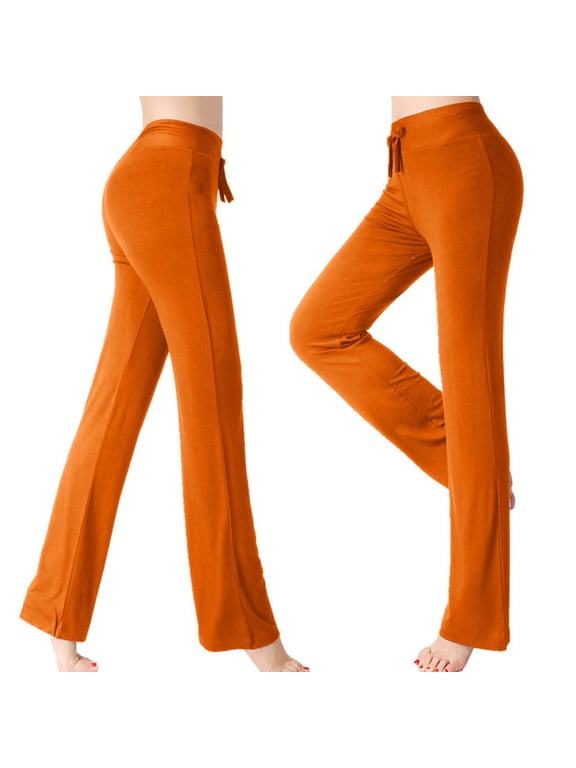 Plus Size Yoga Pants for Women,Athletic Legging,Women Athletic Yoga Casual Stetch Shorts,Solid,High Waist Rise,BreathableOrange,L (US:8)