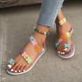 thumbnail image 1 of AXXD Purple Sandals for Women Summer Plus-size Flower Clip-toe Flat Beach Sandals, 1 of 9