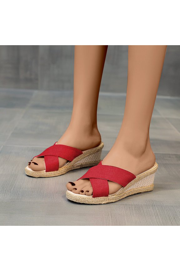 Red Shoes for Women Sandals Summer Wedge High Heel Mothers Day