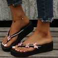 thumbnail image 1 of AXXD Girls Sandals,Rhinestone Slope Heel Open Toe Bow-Knot Slippers Beach Sandals For Mom Size 9, 1 of 1