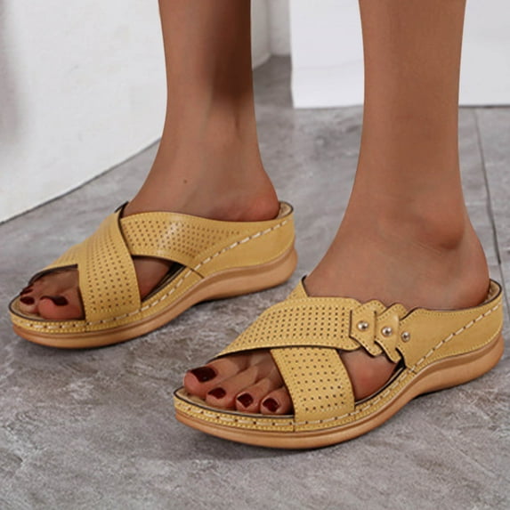 AXXD Sandals for Women Clearance Under $10 Flat Shoes Ladies Beach Sandals Summer Non-Slip Causal