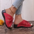 thumbnail image 1 of AXXD Sandals for Women Large Summer Casual Vintage Slope Heel Thick Sole Sewn Shoes Straight Sandals Lace Shoes, 1 of 5