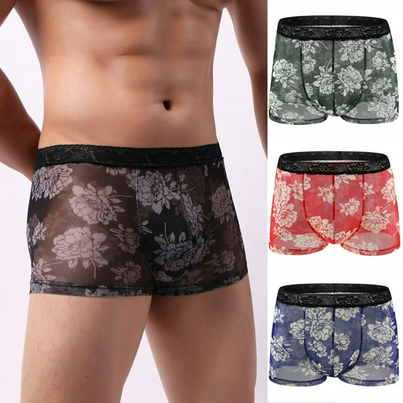 AXXD Sexy Mens Underwear,Covered Waistband Comfortable Ultra-thin Silky Colored Summer Novel Hip Lift Boxer Fors Clearence (XL Multicolor)