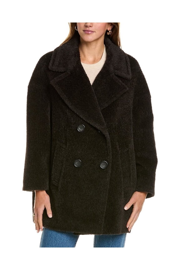 Icons womens Medium Wool Coat, 8, Brown