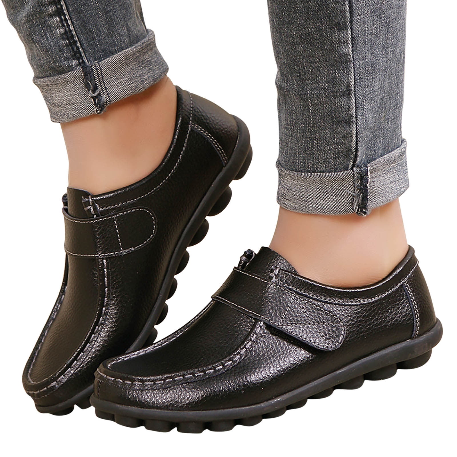 Shallow Mouthed Warm Light Weight Slip Sports Shoes Black Non Slip Shoes For Women Christmas Size 39(US:7)