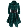 thumbnail image 1 of AXXD Shirt Dress for Women,Womens Dresses,Long Sleeve,Button,Belt,Plaid,Complimentary exquisite necklace, 1 of 4