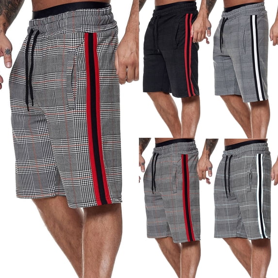 AXXD Shorts For Men Summer Sweatpants Casual Elastic Joggings Sport Stripe Baggy Pockets Shorts Clearance
