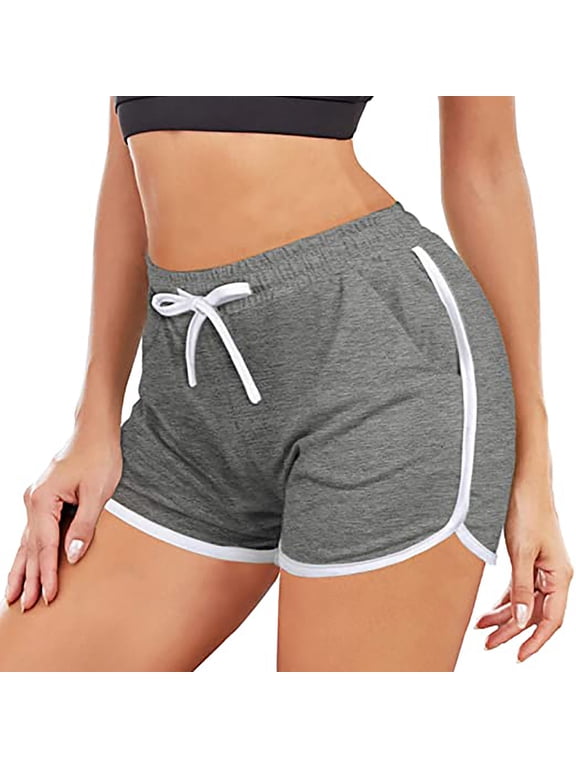 Shorts For Women Clearance Under $10,High Waist Yoga Bandage Elastic Waist Short Shorts for Teen Girls Denim Gray M