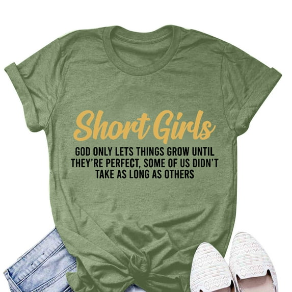 St. Patrick's Day AXXD Green Shorts for Women Spring Loose Round Neck Shorts Sleeve Letter Print Top Blouse T-shirt Summer Saving Clearance Gift