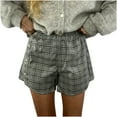 thumbnail image 1 of AXXD Shorts For Women Summer Shorts Loose Checkered Pants Elastic Waist Versatile Pants Mother's Day, 1 of 3