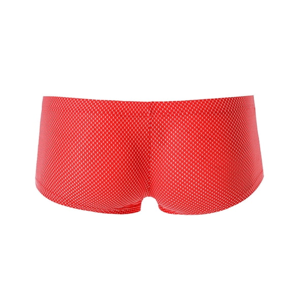 AXXD Silk Boxers For Men,Low-Rise Soft Lightweight Slimming Colored Nylon Hip Lift Novel Father's day Boxer For Big and Tall Clearence (XXL Red)