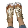 thumbnail image 1 of AXXD Silver Sandals for Women 2024 Summer Flat Beach Trendy Mothers Day, 1 of 6