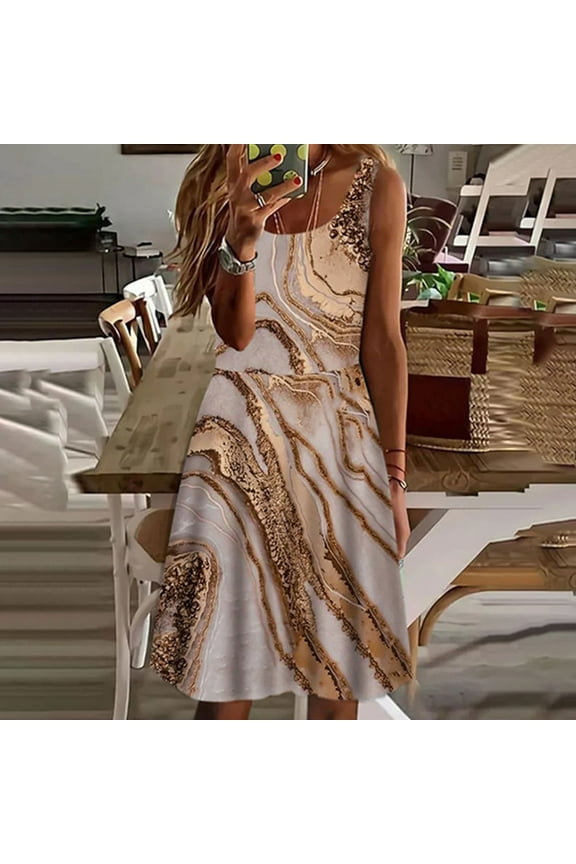 Summer Dress,Sling Dress Short Sleeve Round-Neck Princess Fashion Casual Wedding Dresses for Bride(Available in Plus Size)