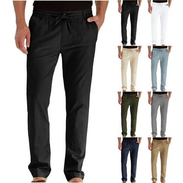 AXXD Sweatpants For Men,Men's Drawstring Elastic Waist Solid Color Pocket Trousers Loose Movement Pants For Men