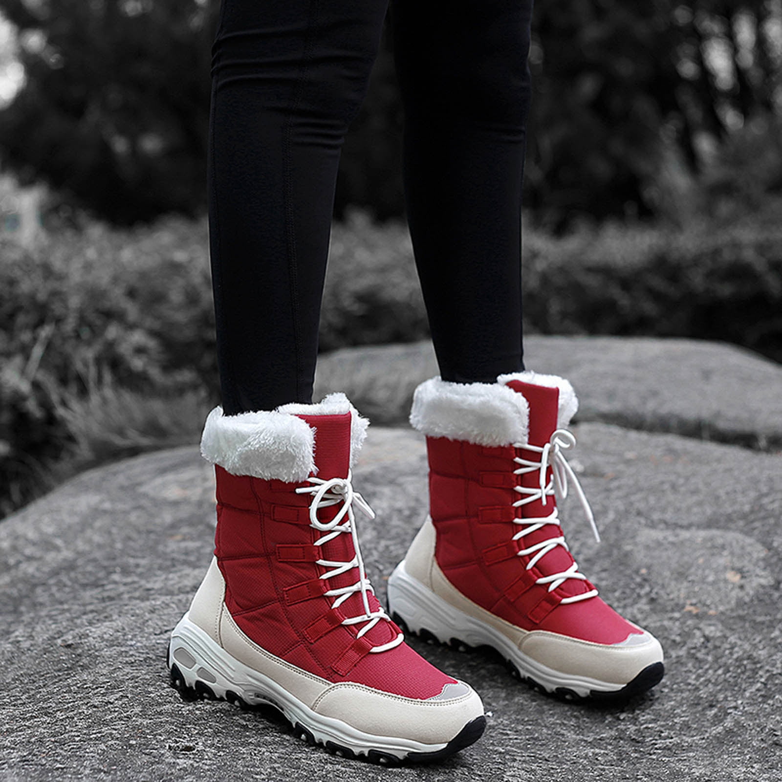 Children's Winter Snow Boots, Deep Red – OAKI